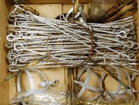 Lot 140 - Three large wrought iron ceiling light fitting...