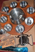 Lot 157 - A 1970s Continental stainless steel fondue set