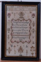 Lot 1338 - An early 19th century needlework alphabet,...