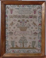 Lot 1339 - A William IV needlework verse and picture...