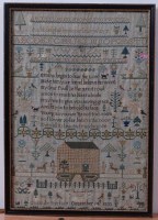 Lot 1340 - A William IV needlework alphabet, number,...