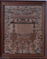 Lot 1336 - An early 19th century needlework, alphabet,...