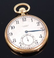 Lot 1273 - A J W Benson 18ct gold cased gents open faced...