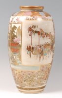 Lot 1393 - A Japanese Meiji period satsuma vase, of good...