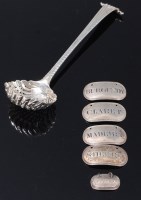 Lot 1195 - An early George III silver sifting spoon,...