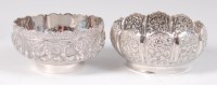 Lot 1411 - An Indian white metal footed bowl, the...