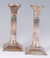 Lot 1219 - A cased pair of modern silver Corinthian...