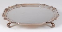 Lot 1223 - A George V silver salver, of shaped circular...