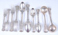Lot 1225 - A 19th century silver harlequin part cutlery...
