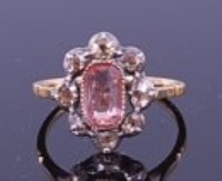 Lot 1241 - An 18ct gold, pink tourmaline and diamond...
