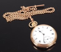 Lot 1269 - A gents J W Benson 9ct gold cased pocket watch,...