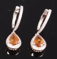 Lot 1282 - A pair of contemporary 14ct white gold, yellow...