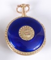 Lot 1304 - A 19th century French 18ct gold and enamelled...