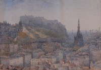 Lot 1435 - F S Fullayar - Panoramic view of Edinburgh,...