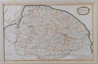 Lot 1444 - Robert Morden - Engraved county map of Norfolk...