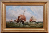 Lot 1458 - After William Callow - Fishing boats in choppy...