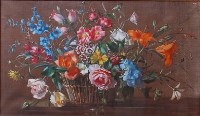 Lot 1478 - Terence Loudon - Still life with flowers in a...