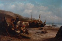 Lot 1483 - Thomas Smythe (1825-1907) - Shore scene with...