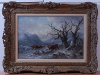 Lot 1485 - Thomas Smythe (1825-1907) - Cattle in a winter...