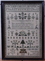 Lot 1337 - An early 19th century needlework alphabet,...