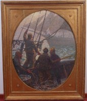 Lot 1500 - Ernest Chevalier (1862-1920) - Whalermen at...