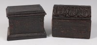 Lot 1375 - A 17th century ebonised wood and embossed...