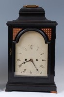 Lot 1523 - A George III ebony cased bracket clock, the...