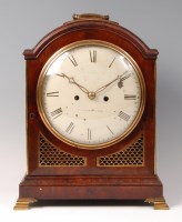 Lot 1526 - A George III mahogany dome-top bracket clock,...