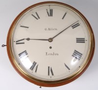 Lot 1531 - A George III mahogany convex dial wall clock,...