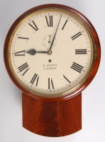 Lot 1533 - A Victorian mahogany droptrunk wall clock, the...