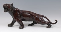 Lot 1391 - A Japanese Meiji period bronze tiger,...