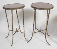 Lot 1553 - A pair of circa 1900 brass and rouge marble...