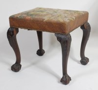 Lot 1555 - A George III mahogany dressing stool, having a...