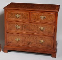 Lot 1561 - A walnut and inlaid chest, in the early 18th...