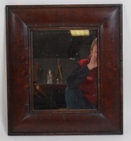 Lot 1562 - An oyster veneered and cushion framed wall...