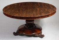 Lot 1570 - A William IV rosewood breakfast table, the...