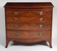 Lot 1578 - An early 19th century mahogany bowfront chest,...