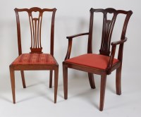 Lot 1588 - A set of ten Georgian style beechwood dining...