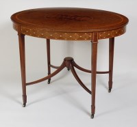 Lot 1589 - A Sheraton Revival plum-pudding mahogany and...