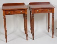 Lot 1590 - A pair of Regency style single drawer bedside...