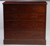 Lot 1595 - A late 19th century mahogany squarefront chest,...