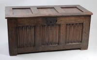 Lot 1596 - A late 17th century joined oak three panel...