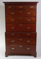 Lot 1599 - A George III mahogany chest-on-chest, the...