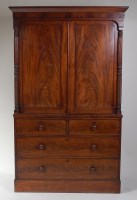 Lot 1601 - A Victorian mahogany linenpress, having...