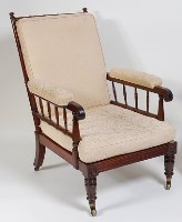 Lot 1615 - A circa 1830 mahogany framed library chair,...