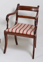 Lot 1616 - A Regency mahogany elbow chair, having barback,...