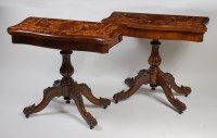 Lot 1618 - A pair of Victorian walnut and marquetry...