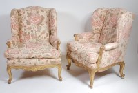 Lot 1620 - A pair of 19th century giltwood and gesso wing...