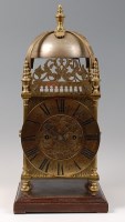 Lot 1521 - A brass lantern clock, of good size, the...