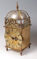 Lot 1529 - A Victorian brass lantern clock, having...